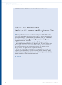 Tobaks- och alkoholvanor i relation till cancerutveckling i munhålan