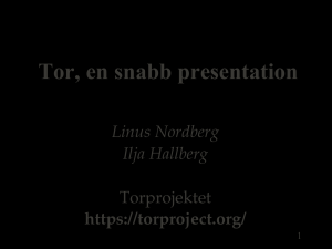 Tor, en snabb presentation
