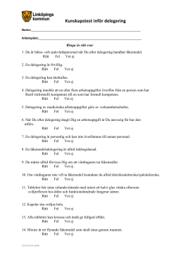 delegering undersköterska ansvar