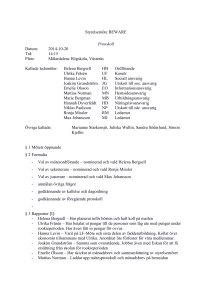 Styrelsemöte BEWARE Protokoll Datum: 2014-10