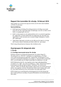 Rapport från kommittén för olivolja, 16 februari 2016