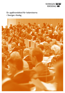 En uppförandekod för ledamöterna i Sveriges riksdag