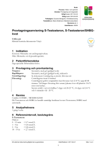 Provtagningsanvisning S-Testosteron, S-Testosteron/SHBG