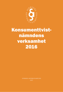 Konsumenttvist- nämndens verksamhet 2016