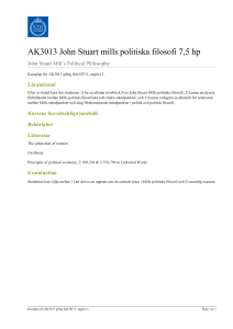 KTH | AK3013 John Stuart mills politiska filosofi 7,5 hp