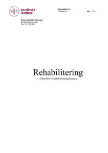 Rehabilitering - Karolinska Institutet