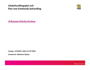 Likabehandlingsplan - Johannesbäcksskolan