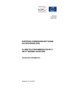 europeiska kommissionen mot rasism och intolerans (ecri)