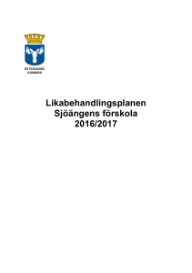 Likabehandlingsplan Sjöängen 2016-2017