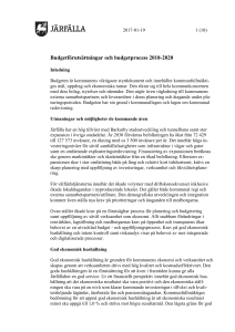Budgetförutsättningar och budgetprocess 2018-2020