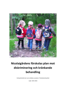 Nicolaigårdens förskolas plan mot diskriminering och kränkande