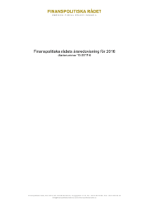 Finanspolitiska rådets årsredovisning för 2016