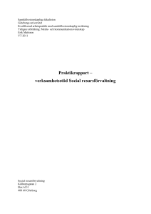 Verksamhetsstöd, Social resursförvaltning, Göteborg