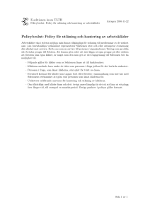 Policy för utlåning och hantering av arbetskläder - E