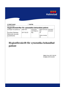 Hygienföreskrift för cytostatika behandlad patient