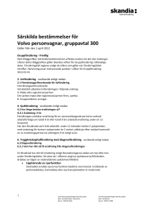 Särskilda bestämmelser för Volvo personvagnar