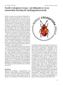 Nordic Coleoptera Group - om bildandet av en ny