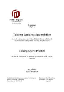 Talet om den idrottsliga praktiken Talking Sports