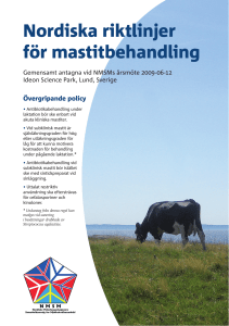 Nordiska riktlinjer för mastitbehandling