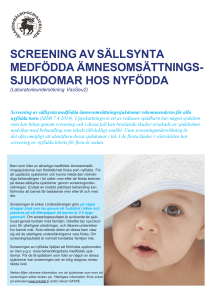 Screening av ämnesomsättningssjukdomar hos nyfödda