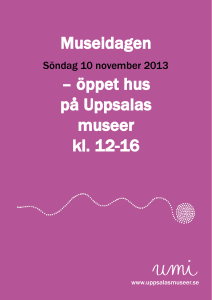 Museidagen – öppet hus på Uppsalas museer kl. 12-16