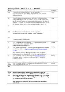 Planeringsschema - Klass: 8B v. 39 – 2014/2015