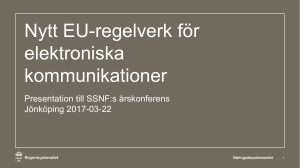 Nytt EU-regelverk för elektroniska kommunikationer