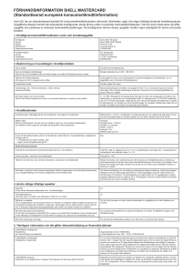 FÖRHANDSINFORMATION SHELL MASTERCARD