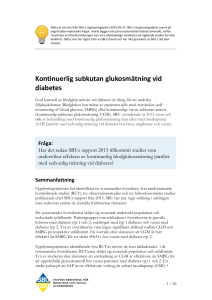 Kontinuerlig subkutan glukosmätning vid diabetes