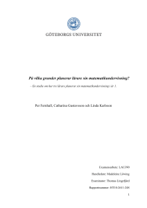 På vilka grunder planerar lärare sin matematikundervisning?