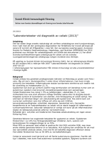 Laboratorietester vid diagnostik av celiaki (2013)