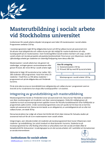 Masterutbildning i socialt arbete vid Stockholms universitet