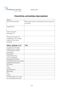 Checklista animaliska biprodukter