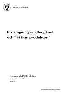 Provtagning av allergikost och "fri från produkter