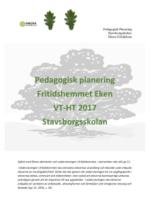 Pedagogisk planering Fritidshemmet Eken VT