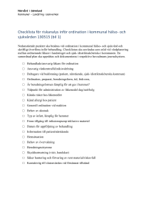 Närvård i Sörmland Kommuner – Landsting i samverkan Checklista
