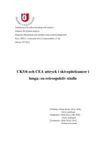 CK5/6 och CEA uttryck i skivepitelcancer i lunga: en