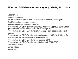 Slide 1 - GBIF Sweden