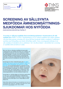 screening av sällsynta medfödda ämnesomsättnings