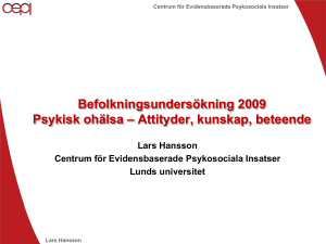 Befolkningsundersökning 2009 Psykisk ohälsa – Attityder, kunskap