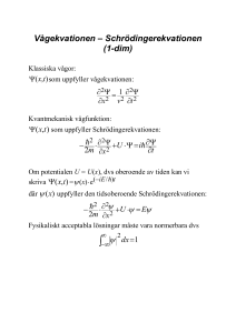 Vågekvationen – Schrödingerekvationen (1-dim)