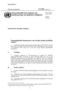 ICCPR-kommitténs slutsatser och rekommendationer, 7e rapporten