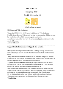 VECKOBLAD Enköpings HSO Nr. 12- 2014 (vecka 12) Sol och snö