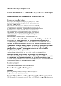 Målbeskrivning Rättspsykiatri Rekommendationer av Svenska