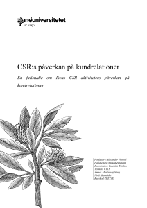 CSR:s påverkan på kundrelationer