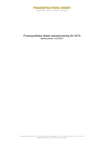 Finanspolitiska rådets årsredovisning för 2015