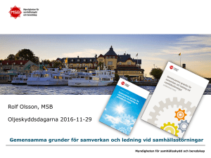 Rolf Olsson, MSB Oljeskyddsdagarna 2016-11-29