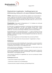 Birgittaskolans trygghetsplan - handlingsprogram mot