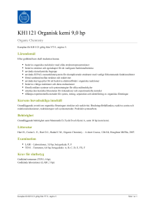 KTH | KH1121 Organisk kemi 9,0 hp
