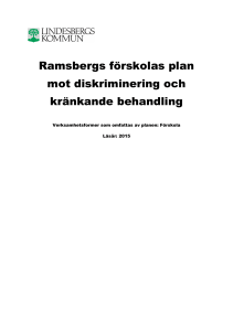 Likabehandlingsplan Förskolan Ramsberg 2015